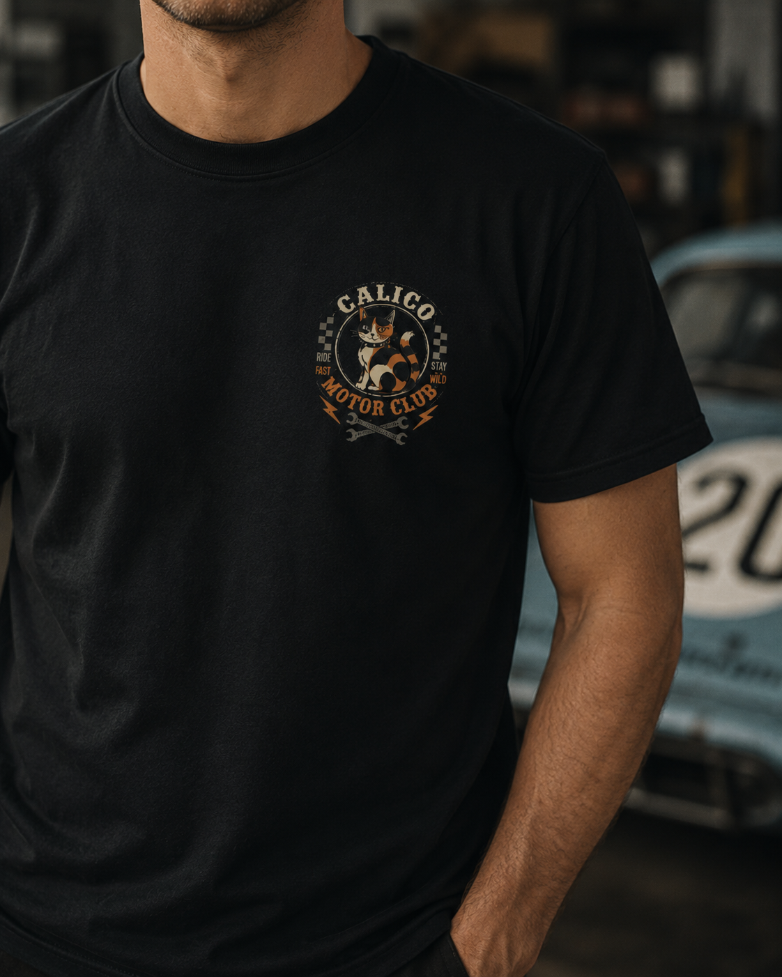 Calico Motor Club Embroidered Tee
